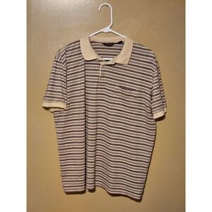 Arrow Tournament Striped Polo Shirt Mens XL Short Sleeve Collared Casual